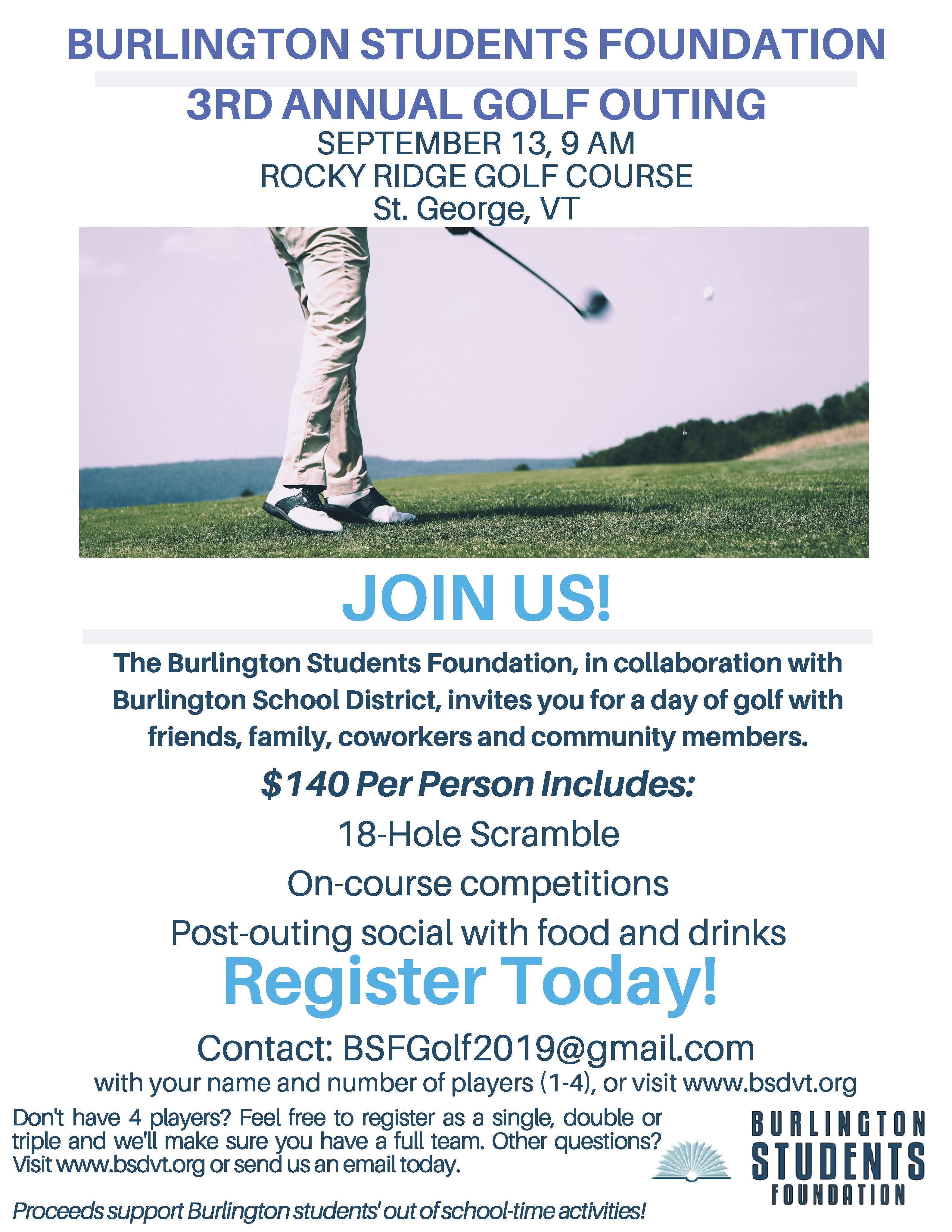 Final Golf Outing Flyer, 2019 Final Golf Outing Flyer, 2019